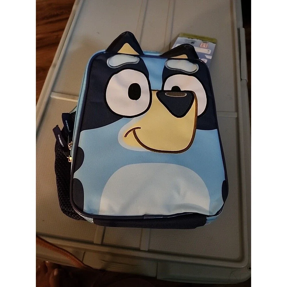 Bluey Insulated Kid’s Blue Lunch Bag with Mesh Pocket on Side NEW